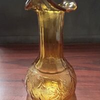 1970s Indianna Glass Amber Tiara Sandwhich Cruet (no stopper)