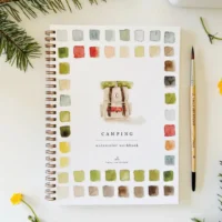 Watercolor Workbook w/ Paint Palette: Camping