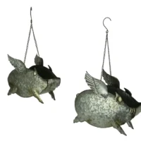 Flying Pigs Hanging Planters Set of 2