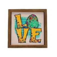 Easter Egg "Love" 6x6 Block Sign