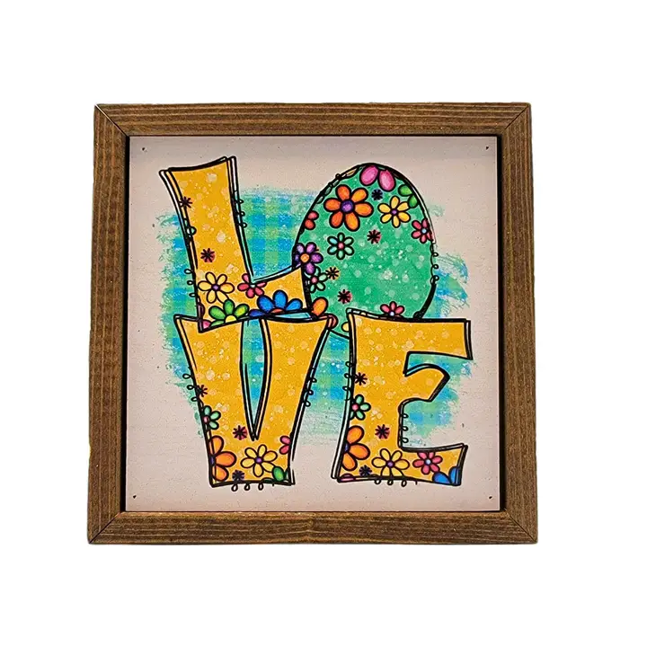 Easter Egg "Love" 6x6 Block Sign