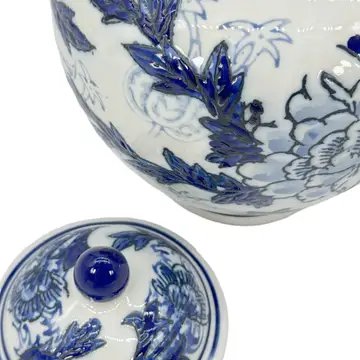 Classic Blue & White Floral Ceramic Ginger Jar 10" - Image 5