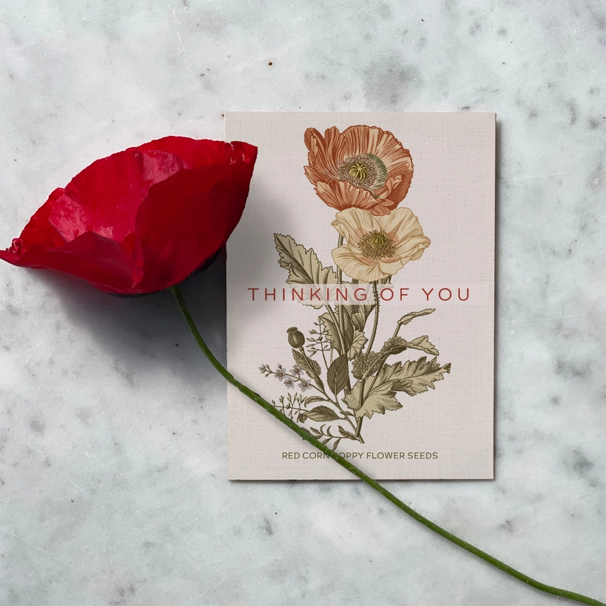 Thinking of You Classic Vintage Art- Corn Poppy Seed Packets - Image 3