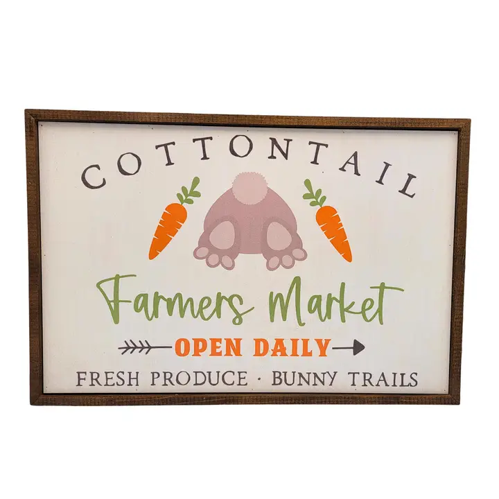 Cottontail Farmers Market Easter Sign 12x18