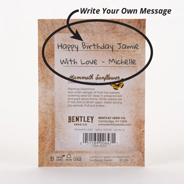 Happy Birthday - Sunflower - Mammoth Sunflower Seed Packets - Image 2