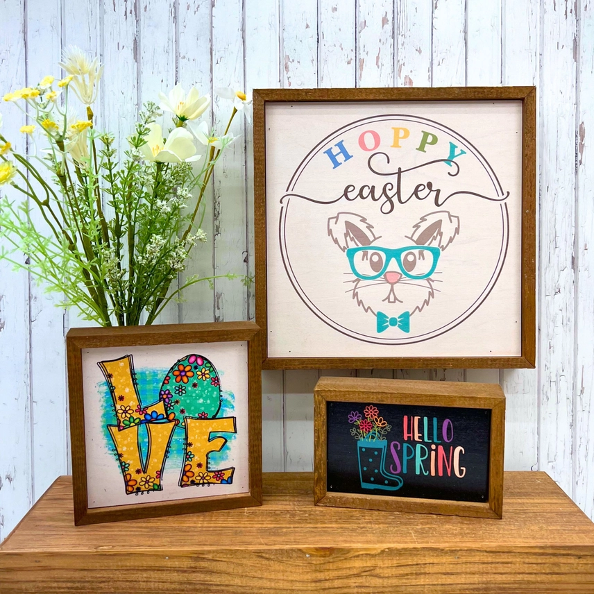 Easter Egg "Love" 6x6 Block Sign - Image 3