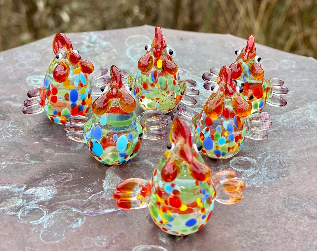 Glass Rooster Sitter - Image 2
