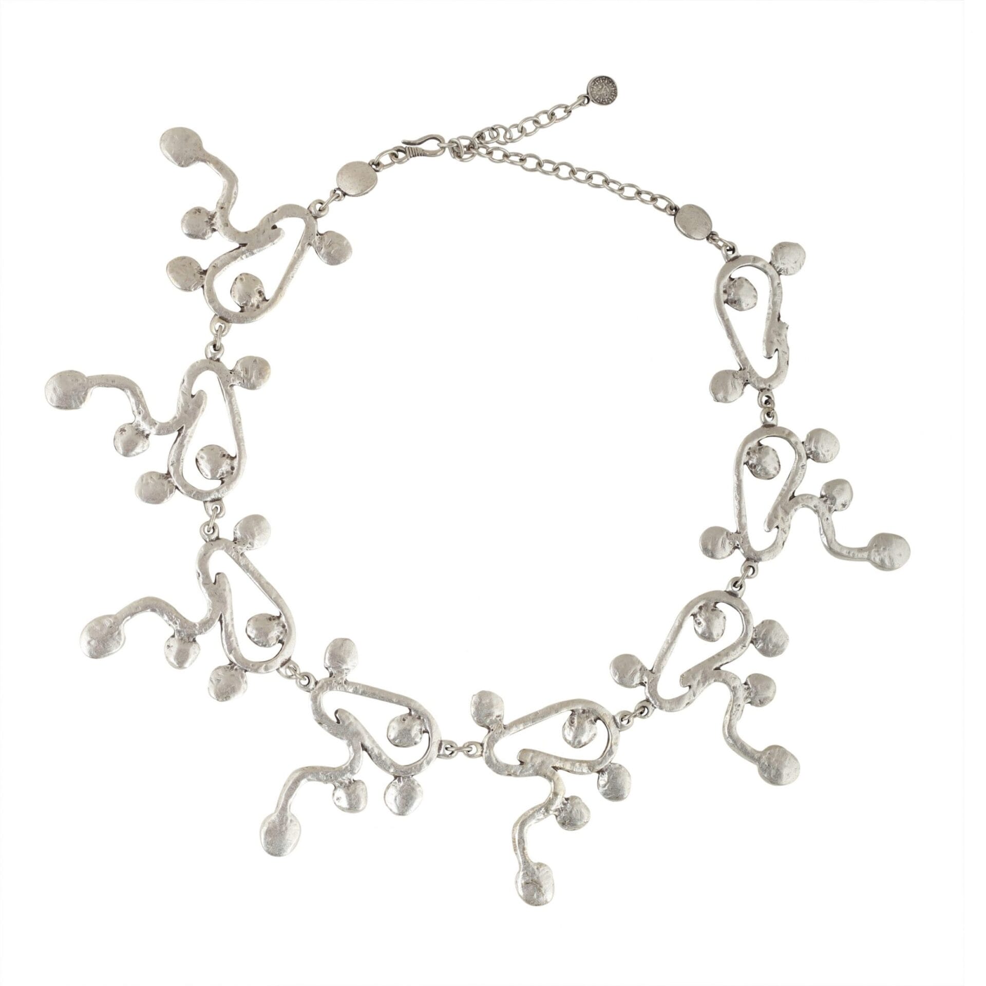 Hand-forged Pewter Swirl Necklace by Chanour