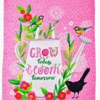 Grow & Bloom Embroidered Tea Towel by Karma Living