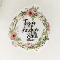 "Jesus Is The Anchor Of My Soul" Clear Vinyl Sticker 3x3in,.