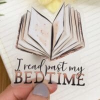"I Read Past My Bedtime" Clear Vinyl Sticker 3x3in.