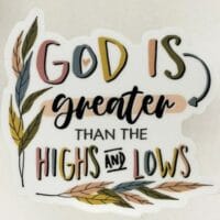 "God Is Greater" White Vinyl Sticker 3x3in.