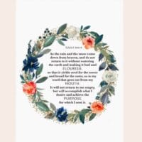 "Isaiah 55:11" Christian, Clear Sticker 3x3in.