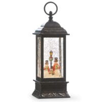 Lighted Water Lantern- Caroling Snowman Family 11"