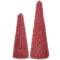 Iced Berry Cone Topiaries (Set of 2)