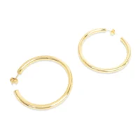 Maya J Gold Overlay Hollow Hoops - 2" Yellow