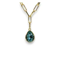 18k Gold Teardrop Birthstone Necklace