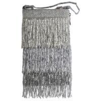 Hand-beaded Roaring 20s Club Bag- Silver