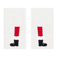 C&F Santa Boots Waffle Towel Set