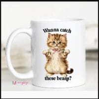 Catch These Beans Funny Cat Coffee Mug | 11oz