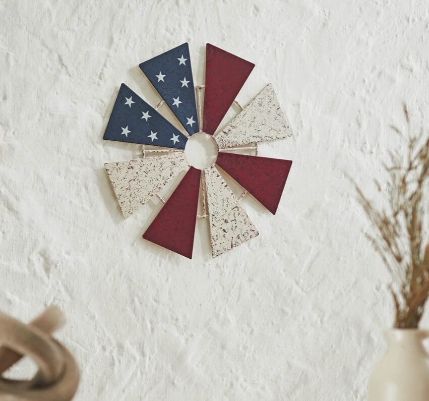 Americana 12.5" Windmill Wall Art - Image 4