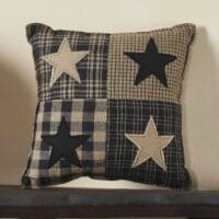 Black Check Star Pillow 6"x6"
