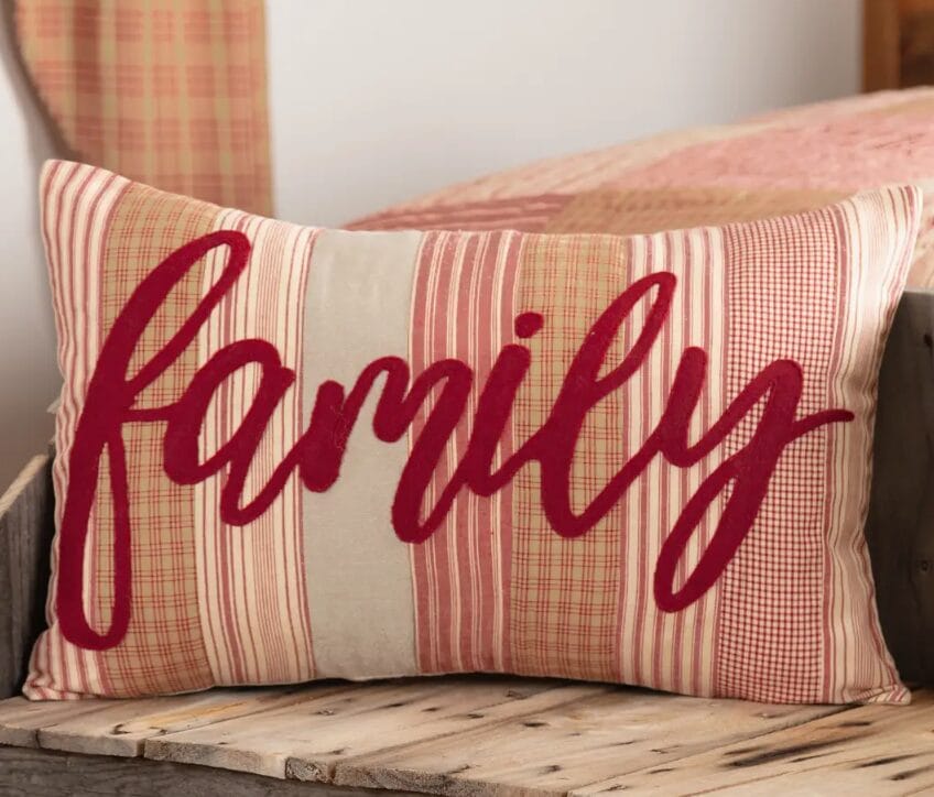 Sawyer Mill Red Family Pillow 14"x 22" - Image 3
