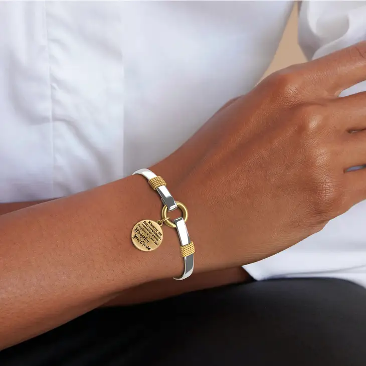 Straighten Your Crown- Two Tone Charm Bracelet - Image 2