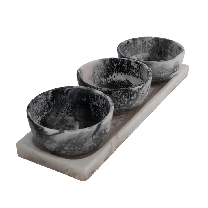Lucente Appetizer Serving Tray & Bowl Trio