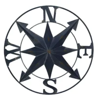 Distressed Compass Rose Hanging 24"