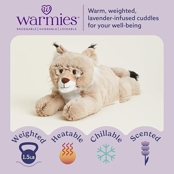 Bob Cat Warmies® Laying Down - Image 2