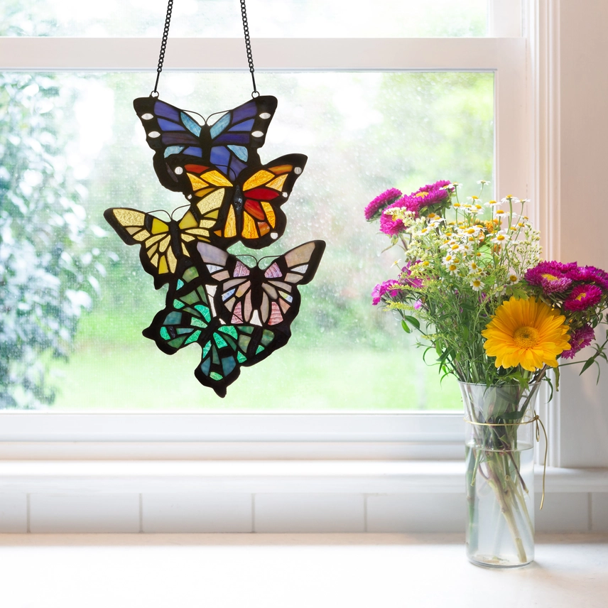 Butterfly Cluster Stained Glass Panel - Image 2