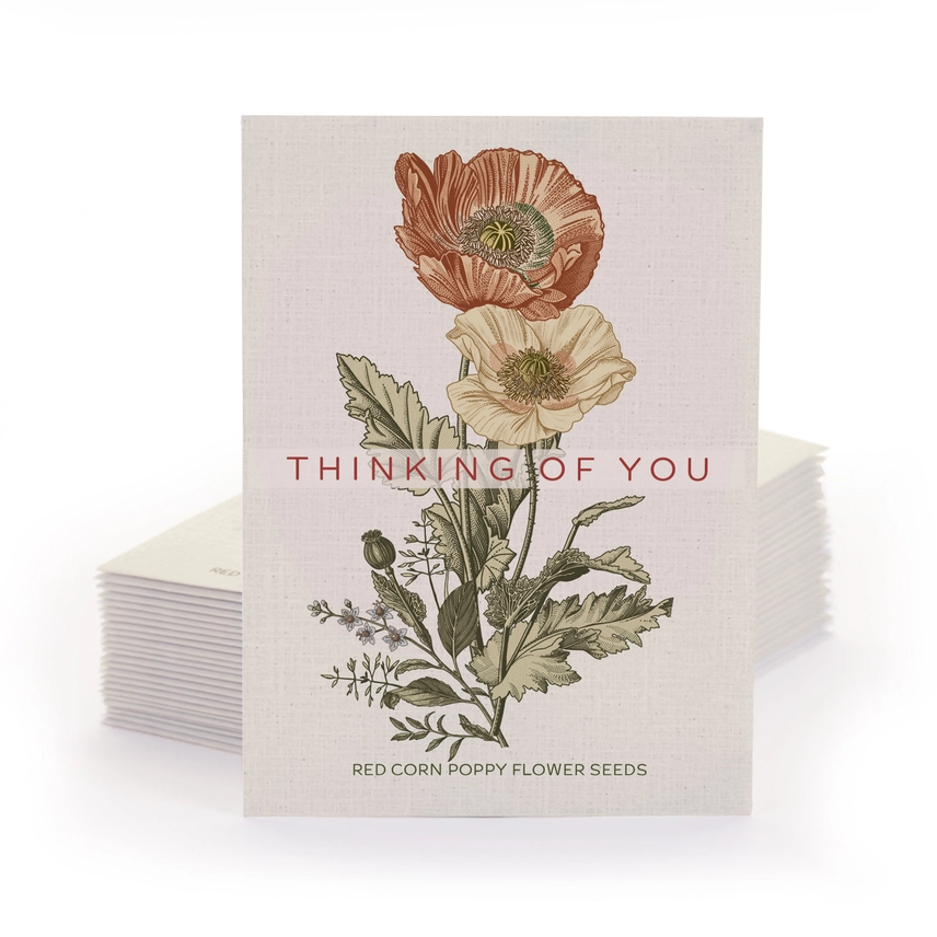 Thinking of You Classic Vintage Art- Corn Poppy Seed Packets