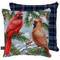 Cardinals in the Snow Pillow
