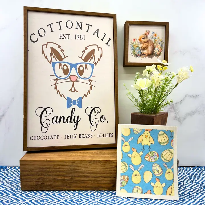 Cottontail Candy Co. Easter Sign 12x18 - Image 2