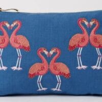 Elizabeth Scarlett Ltd. Cobalt Flamingo Makeup Bag