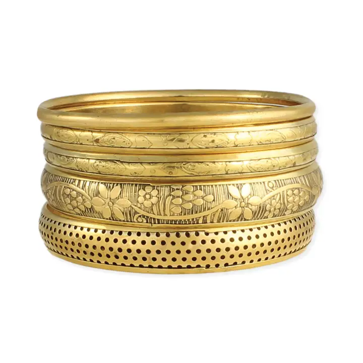 Victorian Golden Metal Bangles