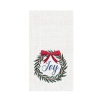 C&F Joy Wreath Waffle Towel