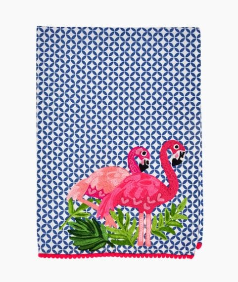 Karma's Flamingos by the Lake Tea Towel
