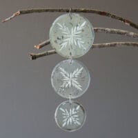 Antique Mirror Triple Drop Ornament- Round