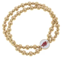 Arkansas Razarback Double-Bead Bracelet