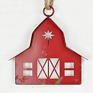 Red Metal Barn Ornament