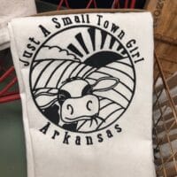 Just a Small Town Girl-Cow Tea Towel