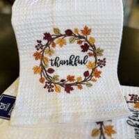Thankful Wreath Waffle Towel