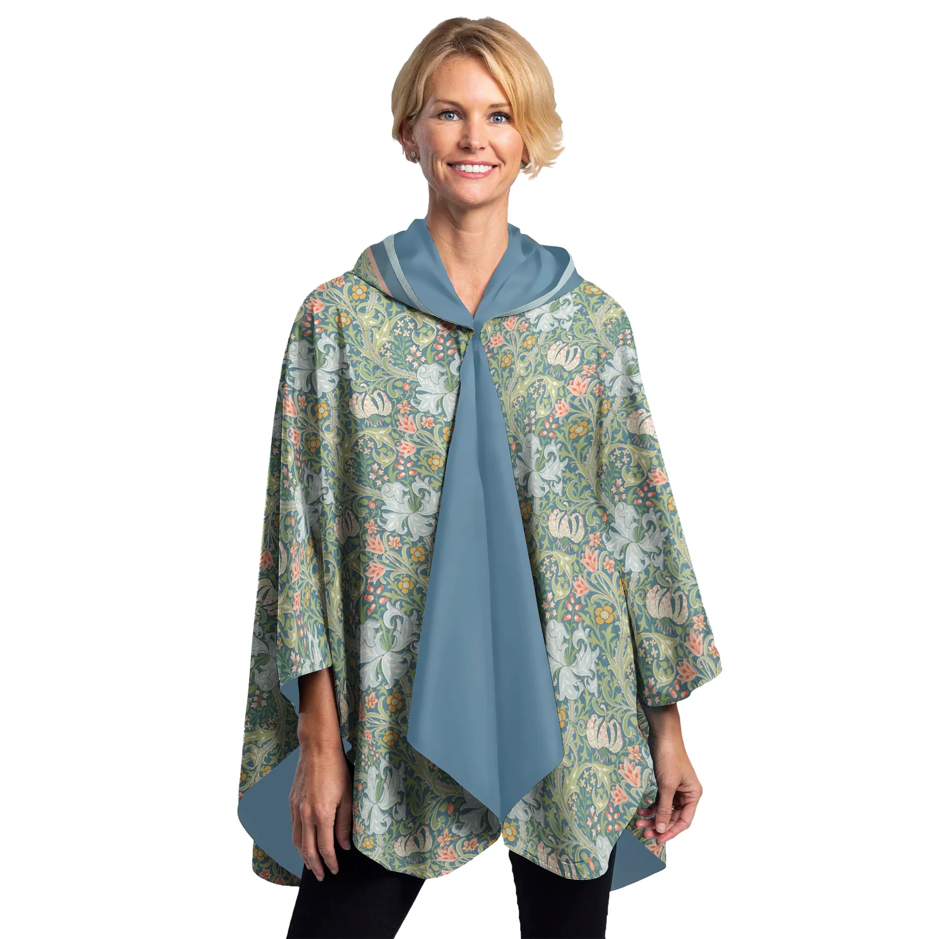 RainCaper: Reversible Rain Cape- Bluebell/ William Morris