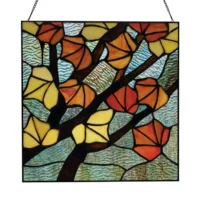 "Leaves in Autumn" Stained Glass window panel