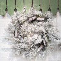 24" Flocked Wreath