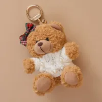 Pearls & Plaid Teddy Bear Bag Charm
