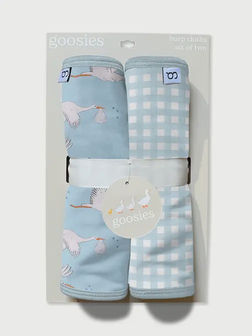 Burp cloth with Stork/Blue Gingham