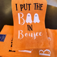 Boo in Bougee Waffle Towel